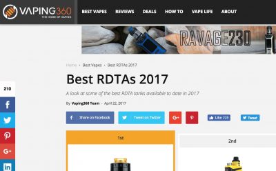 Best RDTA of 2017